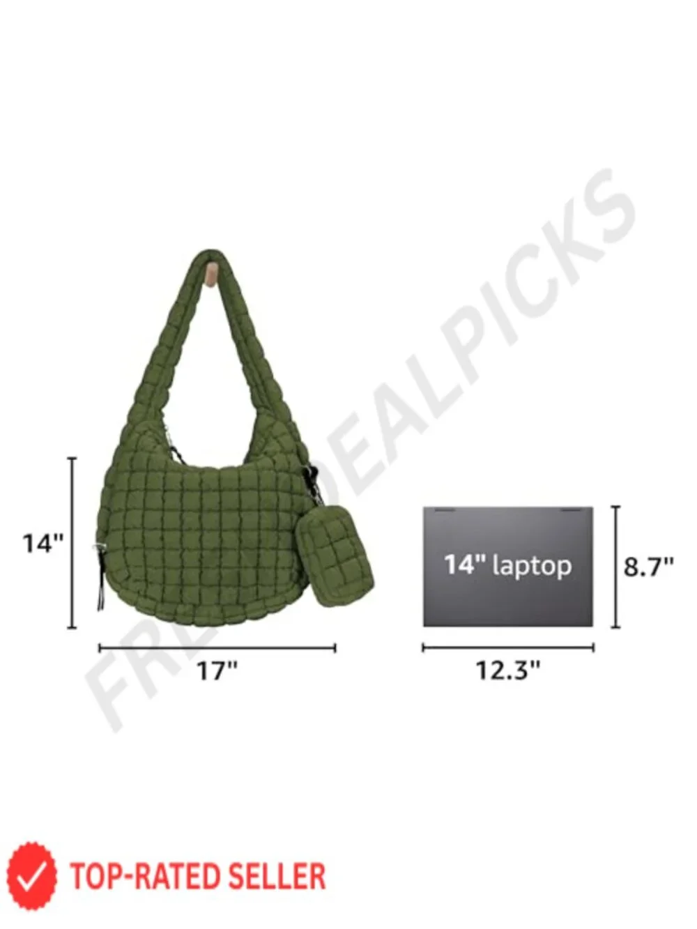 Large Quilted Puffer Tote Bag Lightweight Nylon Carryall Crossbody with Makeup